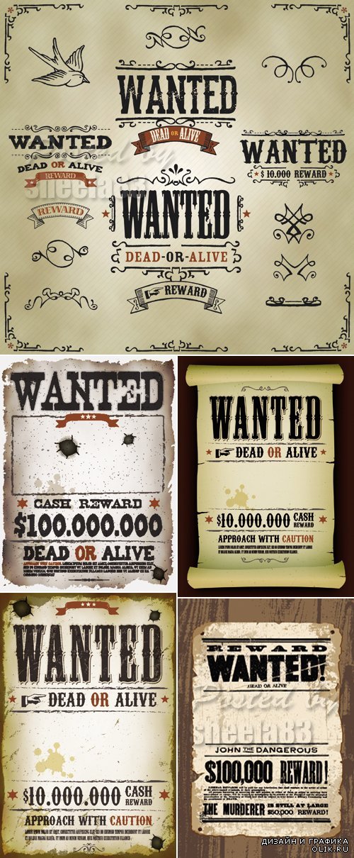 Wanted Templates Vector