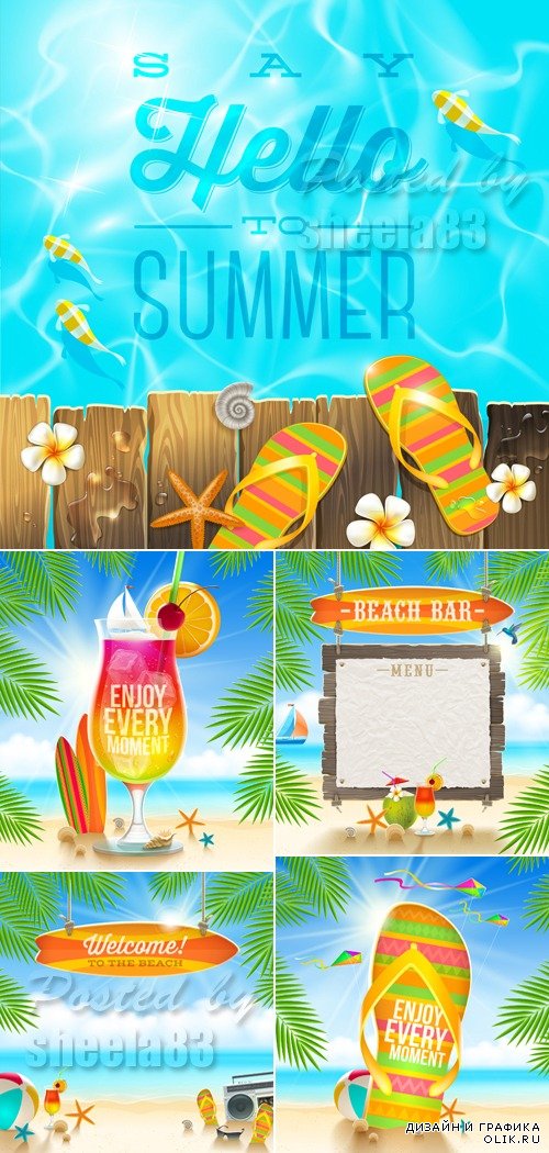 Summer Holidays Backgrounds Vector 7