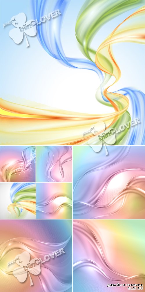 Abstract background with bright colorful waves 0591