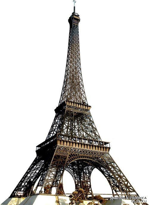 Эйфелева башня - символ Парижа на прозрачном фоне