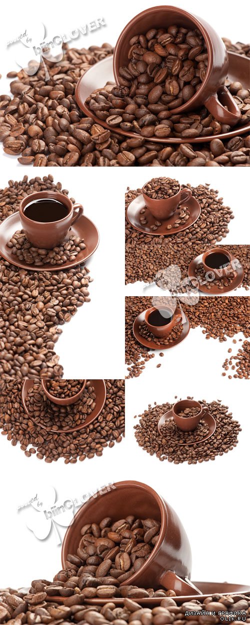 Cup of coffee and coffee beans 0594