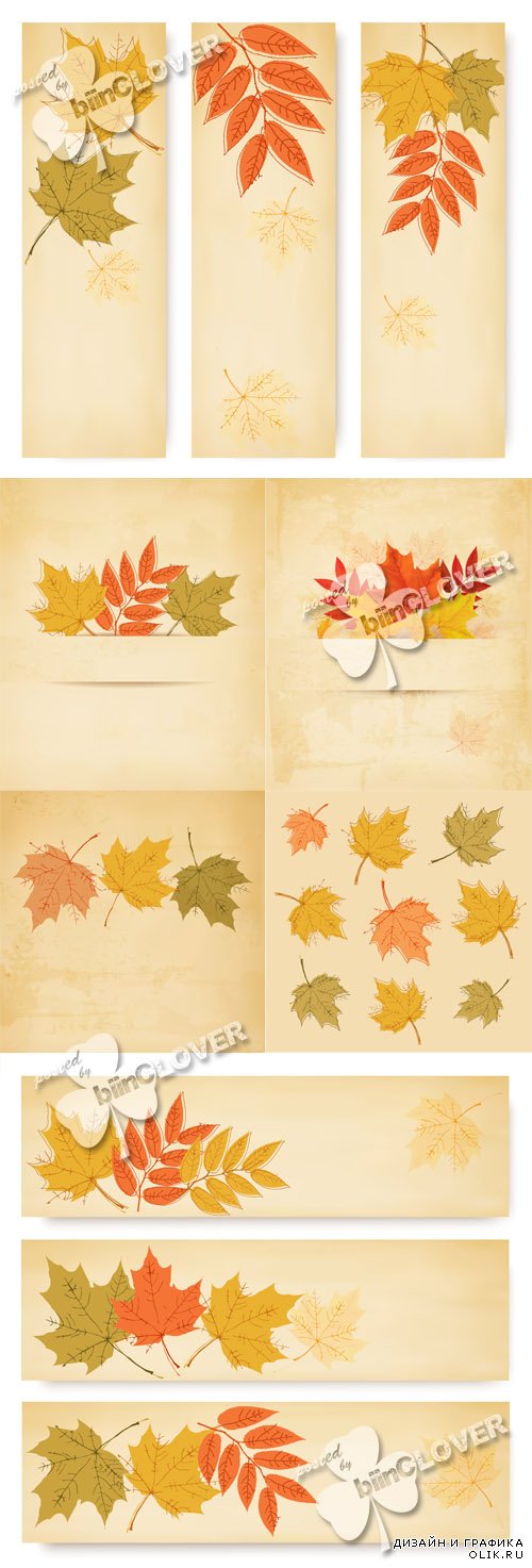 Autumn bright leaves backgrounds and banners 0594