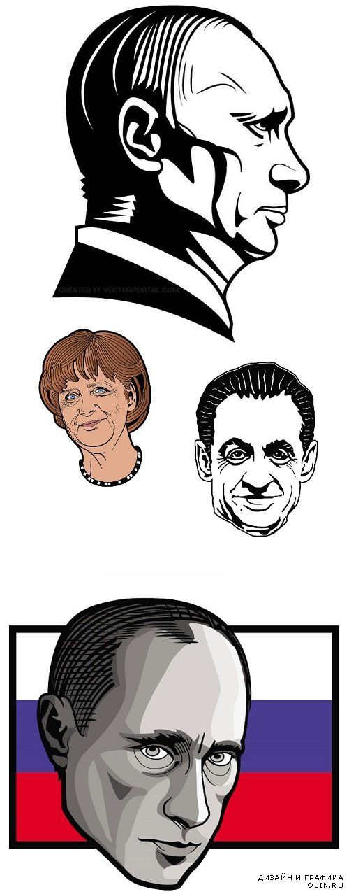 Putin Merkel Sarkozy Vector