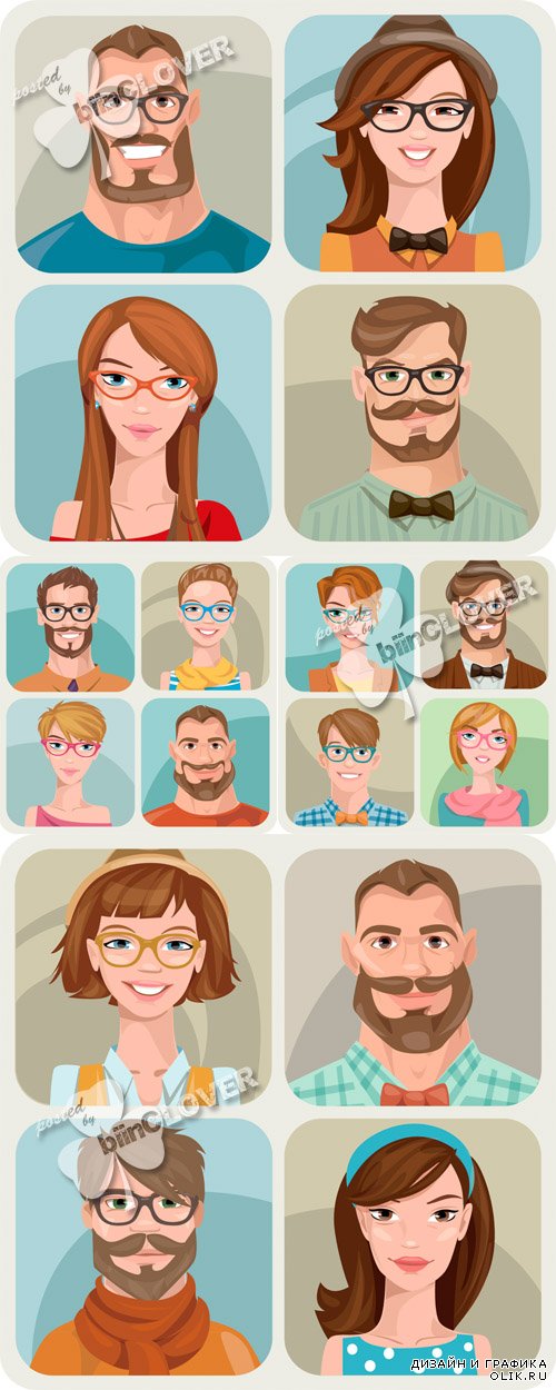 Hipster character design 0596