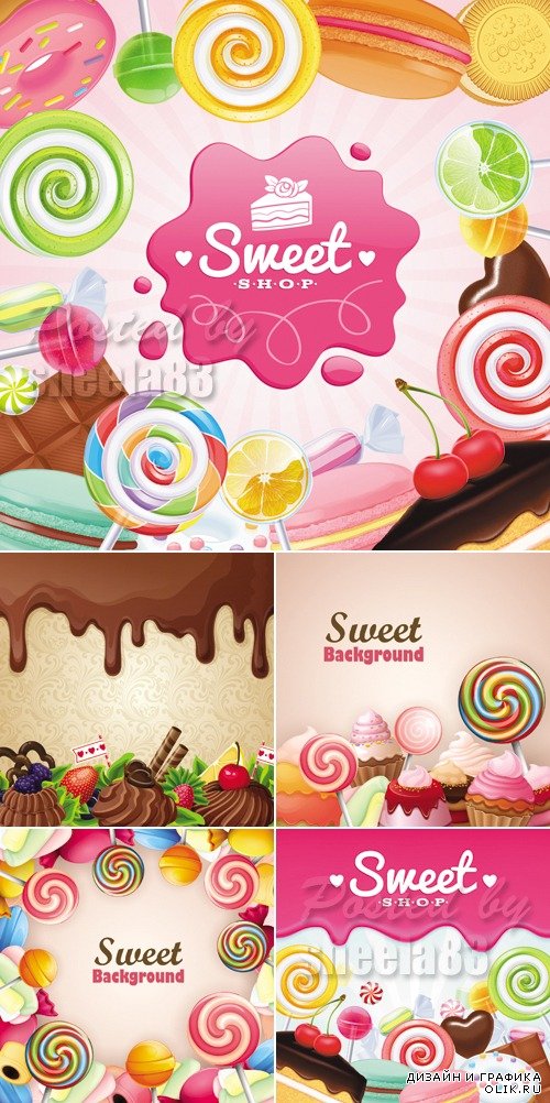 Sweets Backgrounds Vector