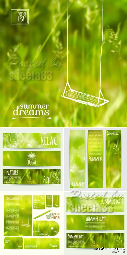 Summer Backgrounds, Banners, Cards Vector