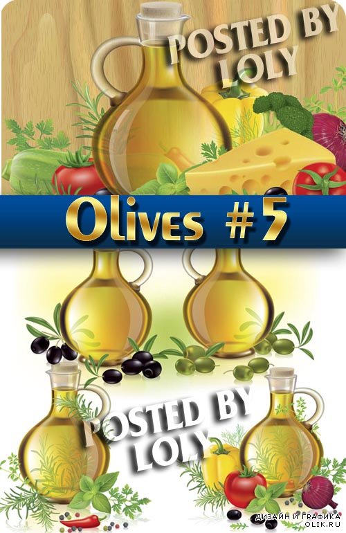 Масло и оливки в векторе # 5 - Векторный клипарт