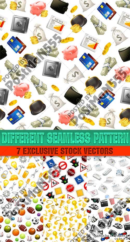 Различные универсальные бесшовные текстуры | Various universal seamless texture, вектор