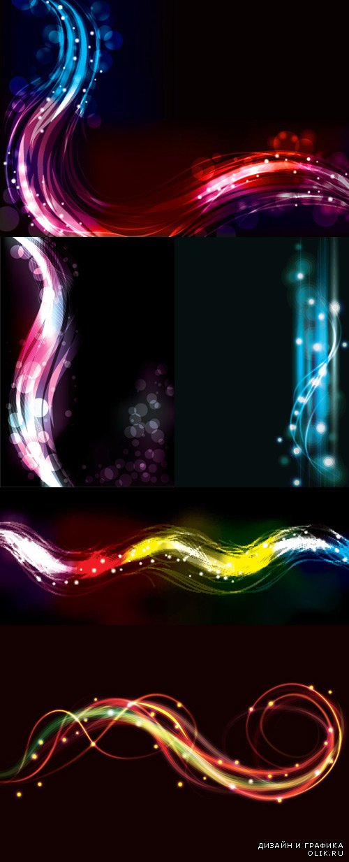 Elements of neon lights backgrounds vector