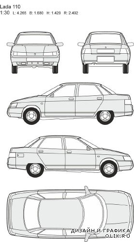 Автомобили ЛАДА, ВАЗ (Жигули) - векторные отрисовки в масштабе