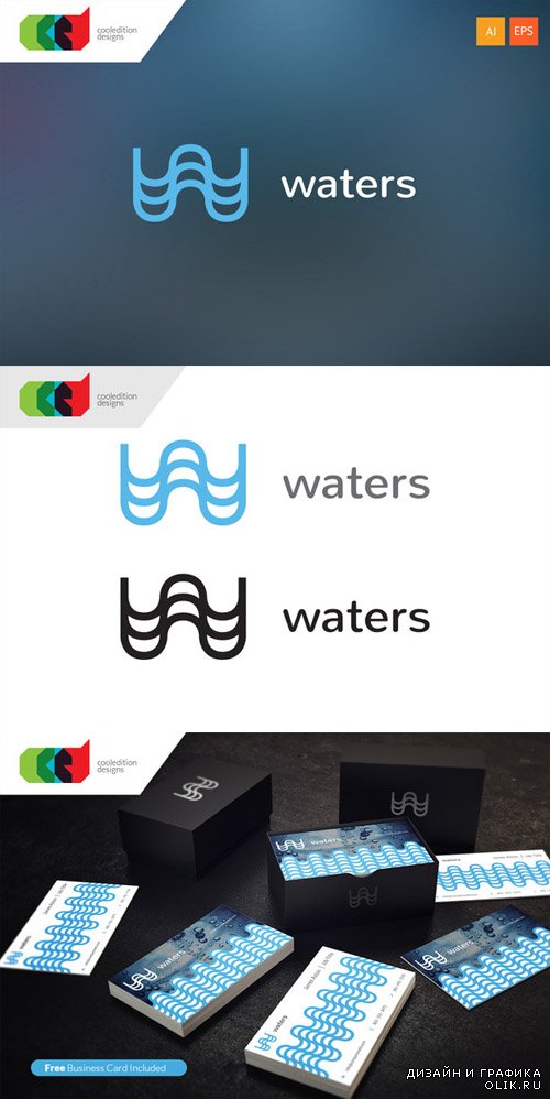 Waters - Logo Template plus Business Card