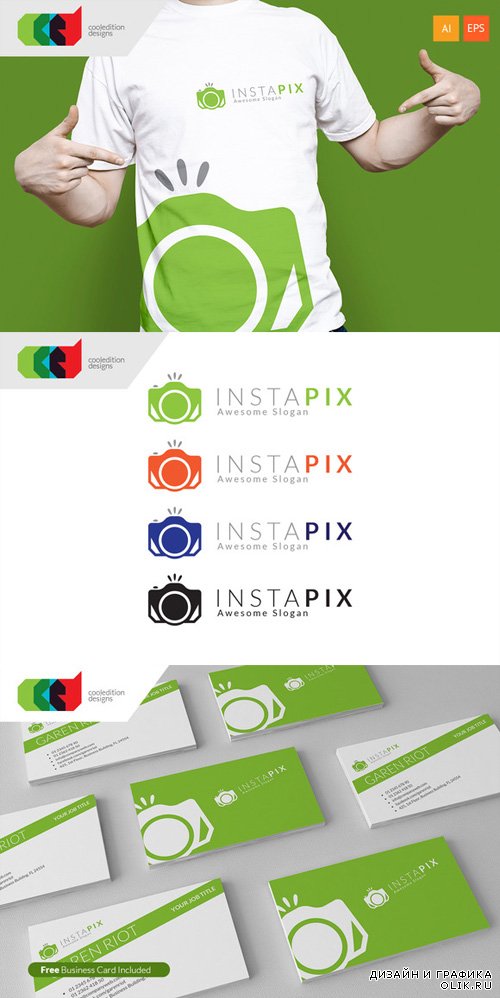 Insta Pix - Logo Template plus Business Card