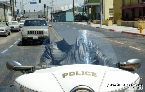 Шаблон для мужчин - На полицейском мотоцикле