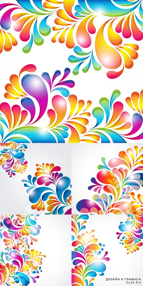 Abstract background with bright teardrop-shaped arches