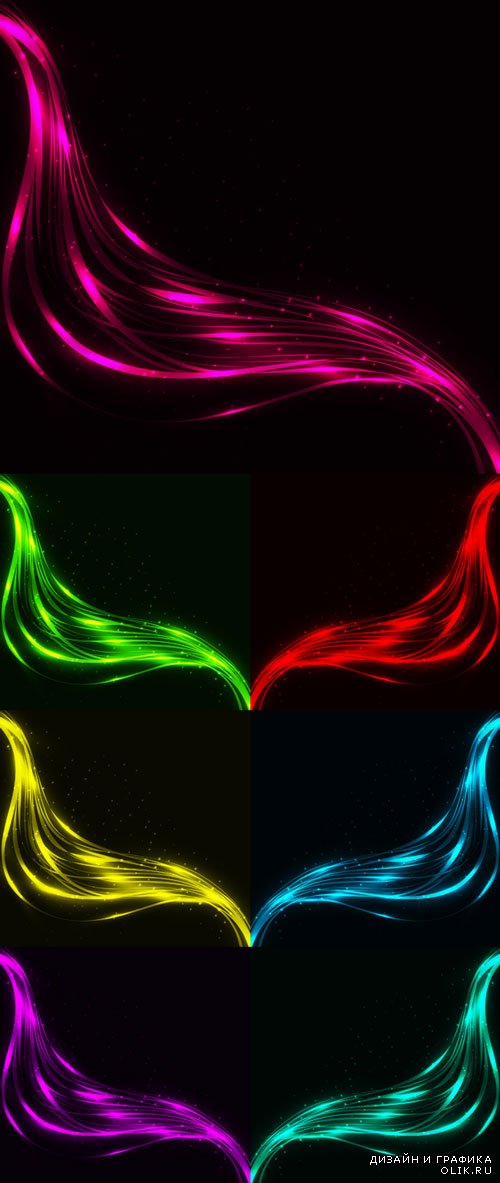 Vector backgrounds bright glowing lines