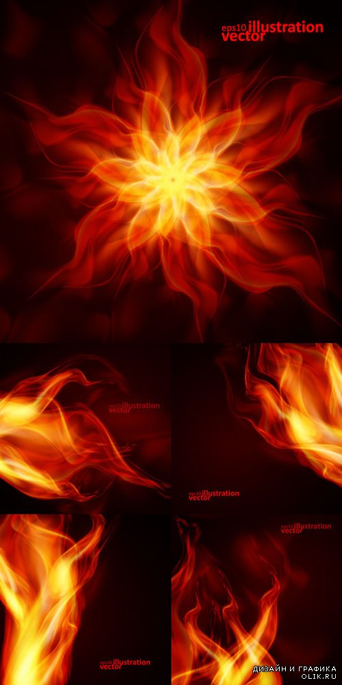 Realistic fiery background illustration vector