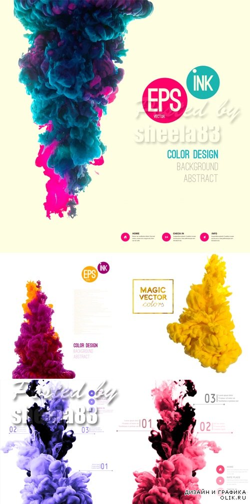 Colorful Ink in Water Vector 3