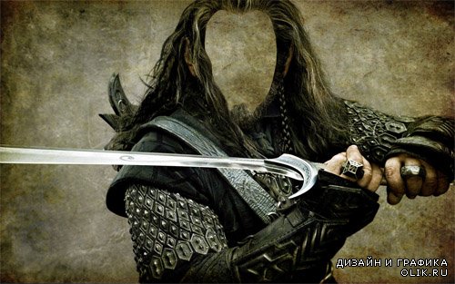  Воин и меч - PSD шаблон для мужчин 