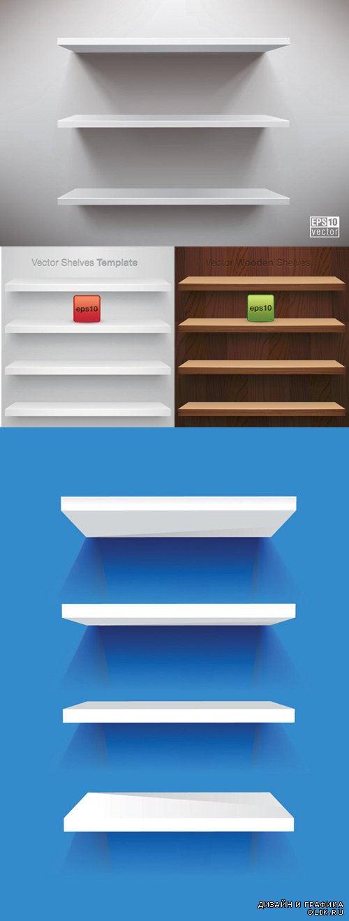 Vector blank display shelves