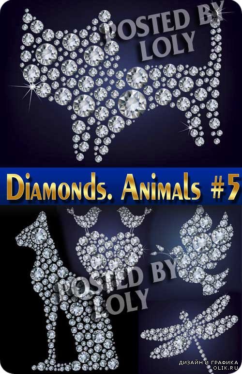 Алмазы. Животные #1 - Векторный клипарт