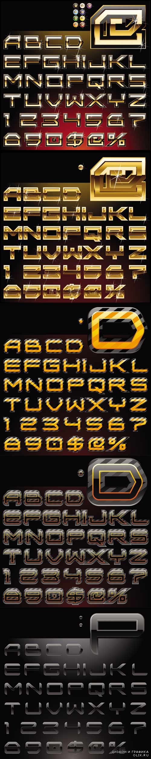 5 Luxury vector alphabets