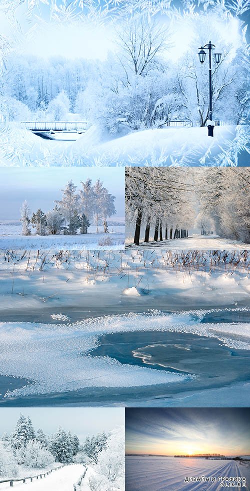 Растровый клипарт - Зимние пейзажи 2