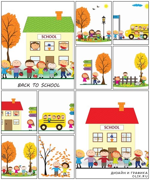 Back to school, part 1 - vector background