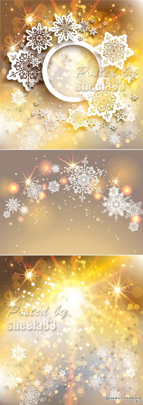 Golden Christmas Backgrounds Vector