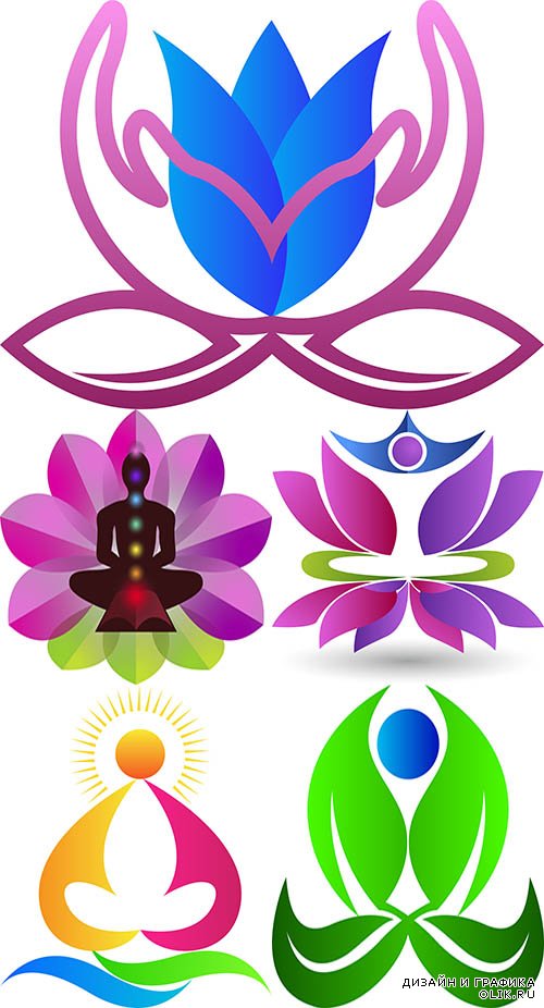 Йога логотипы в векторе
