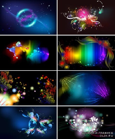 Цветной абстракт на черном фоне