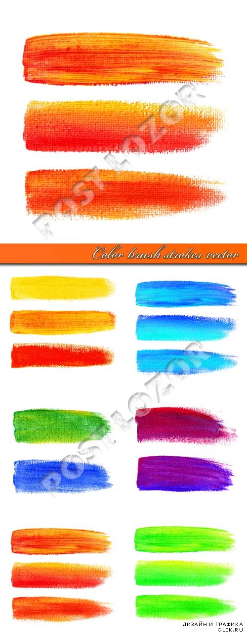 Color brush strokes vector