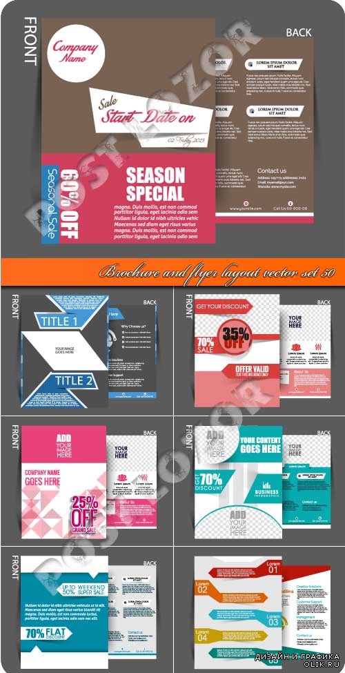 Brochure and flyer layout vector set 50