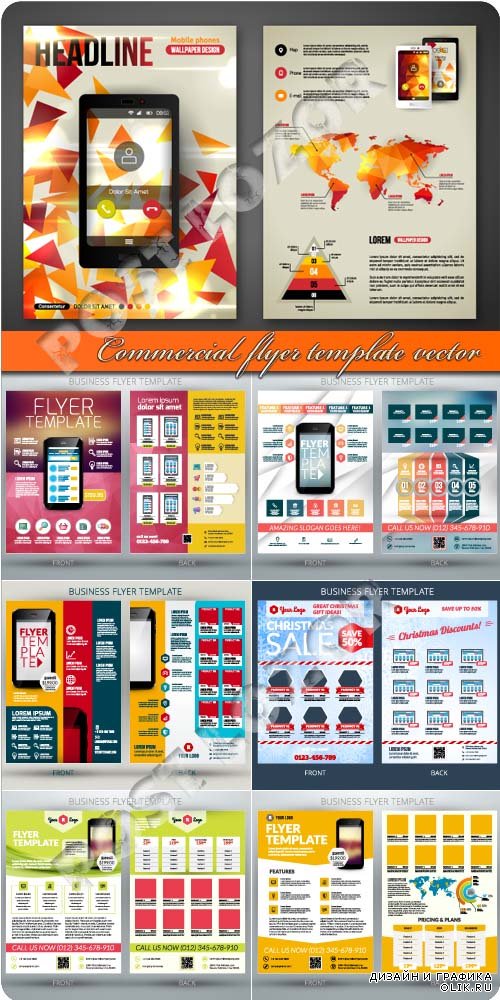 Commercial flyer template vector 