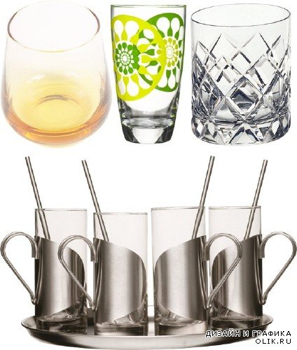 Стеклянные и керамические стаканы и рюмки (подборка изображений)