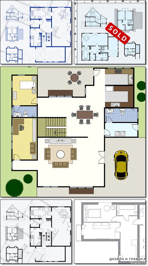 Floor, flat plan blueprin - Vector