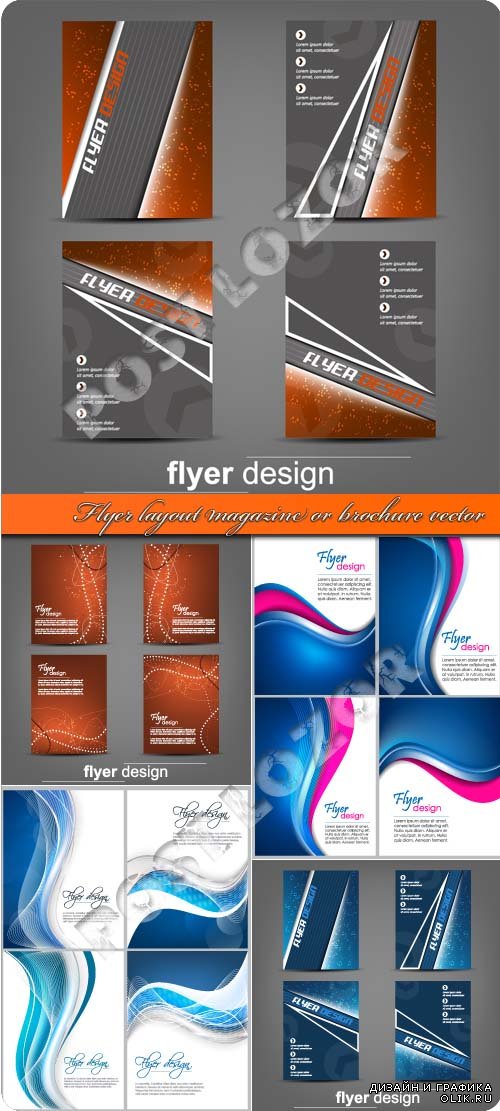 Flyer layout magazine or brochure vector