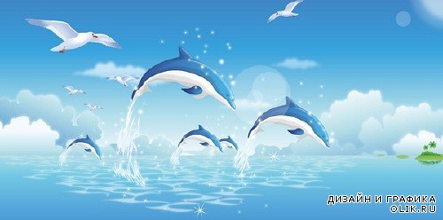 Векторные дельфины (подборка картинок)