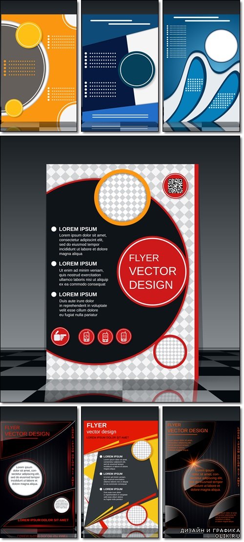 Business Futuristic flyer illustration, template - Vector