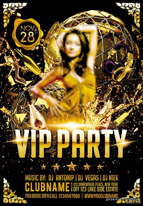 Club Flyer PSD Template - VIP Party