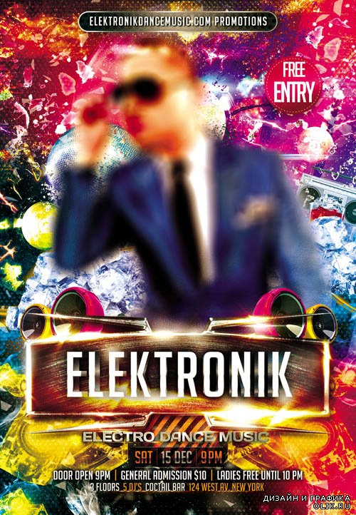 Flyer PSD Template - Electro Dance Music