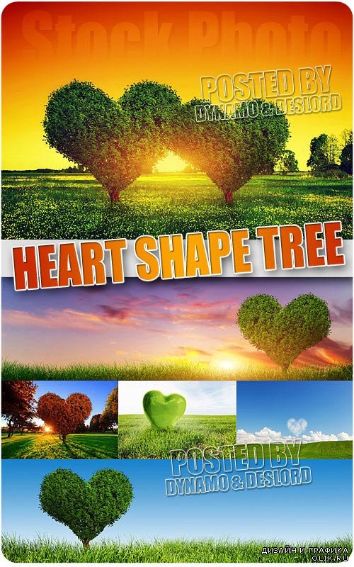 Деревья в форме сердца - Растровый клипарт