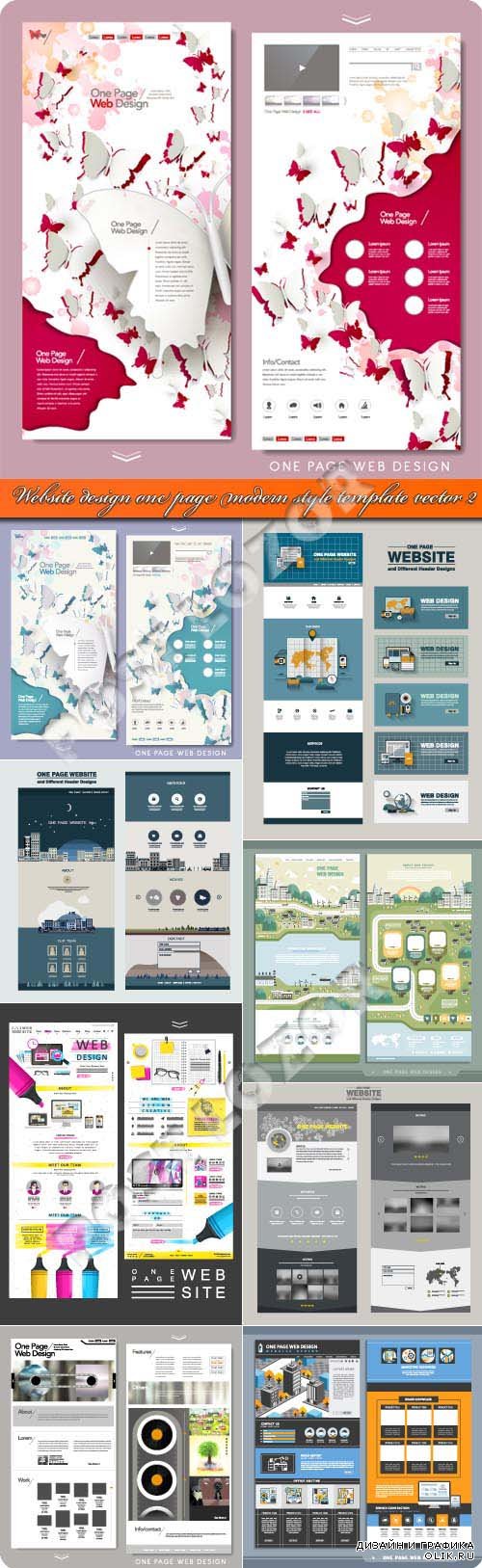 Website design one page modern style template vector 2