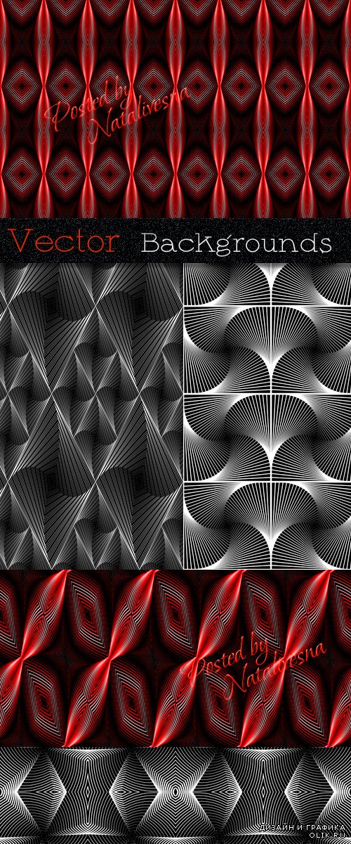 Черно – красные абстрактные фоны в Векторе – Креативные узоры  # 2