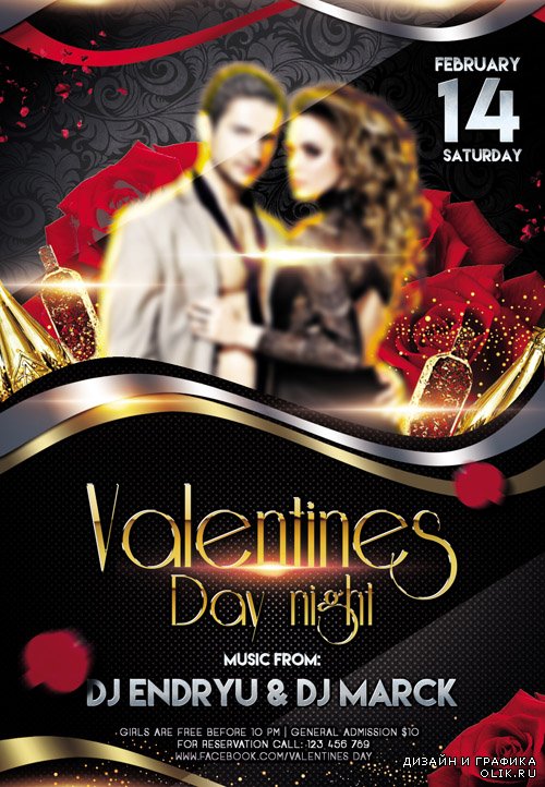Flyer PSD Template - Valentines Day Night 2