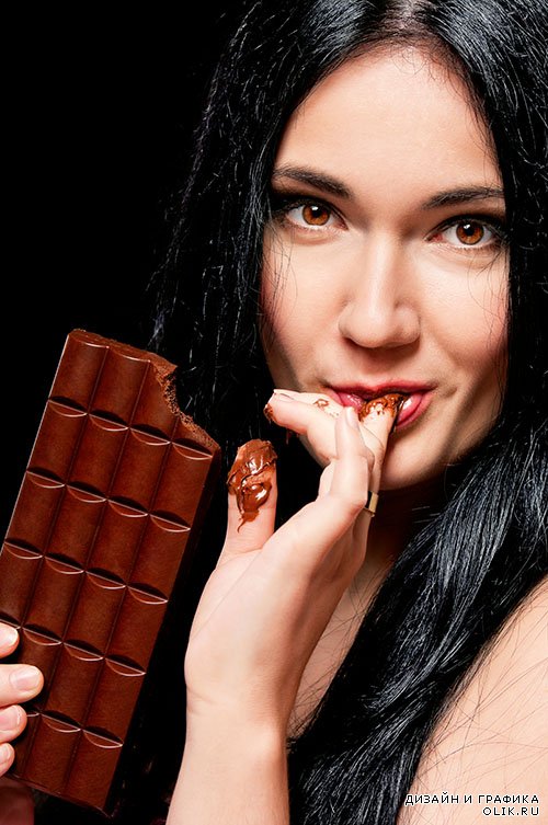 Растровый клипарт - Женщины и шоколад
