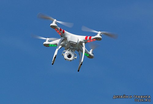 Растровый клипарт - Летающие дроны
