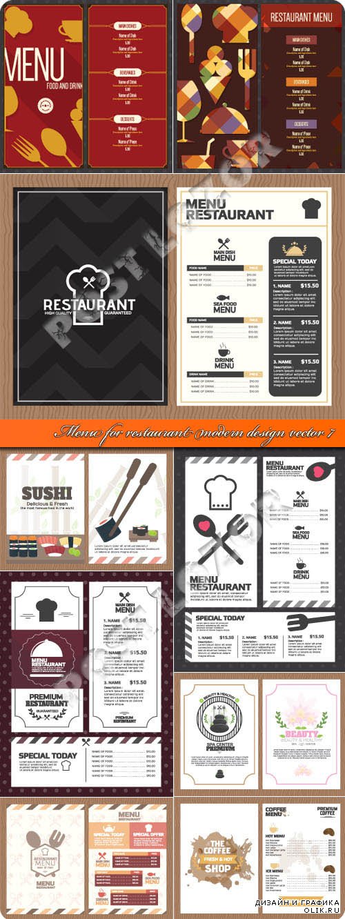 Menu for restaurant modern design vector 7