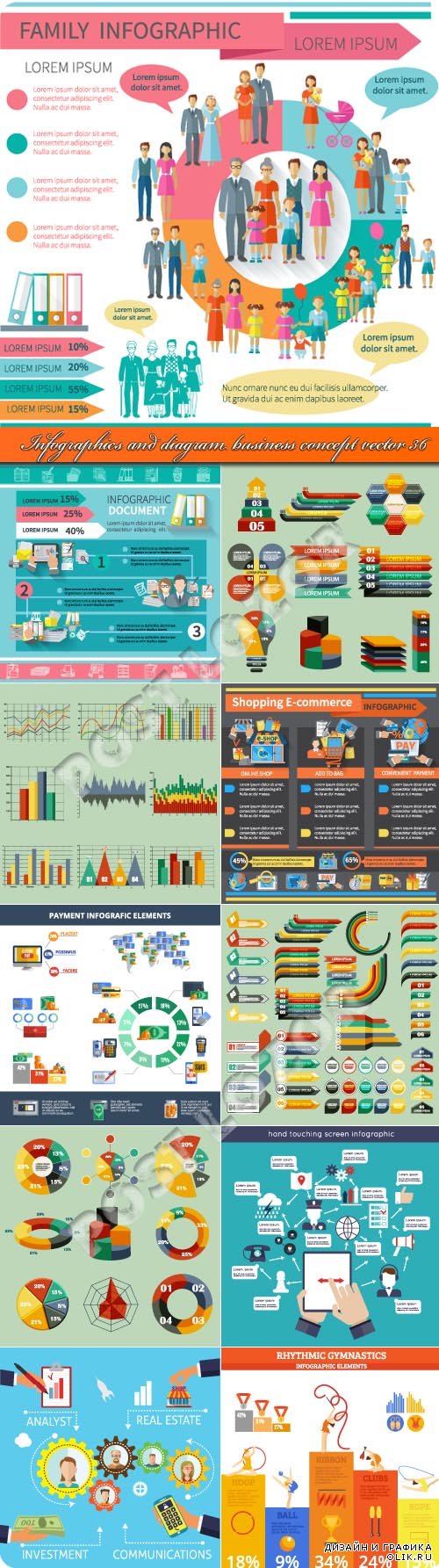 Infographics and diagram business concept vector 36
