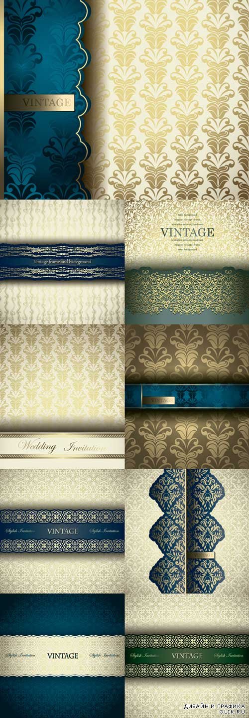 Vintage luxury pattern backgrounds vector