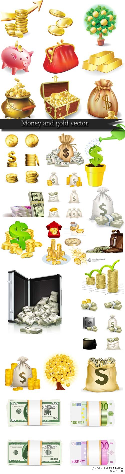 Money and gold vector